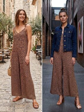 Old Navy Brown Leopard Print Maxi Jumper